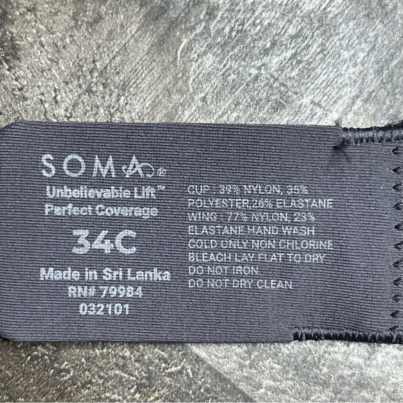 Soma Unbelievable Fit Perfect Coverage Bra 34C Gray Leopard Print - Picture 12 of 14